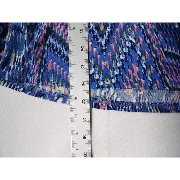 J.T.B. Woman Shirt 2X Slinky Top Colorful Abstract Tie Sleeve V Neck Plus Fun - Picture 9 of 10